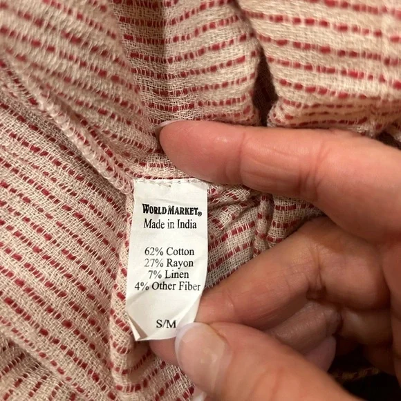 World Market Red & Ivory Kaftan Dress S/M - Picture 5 of 7